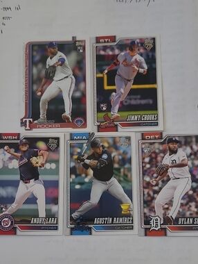 5 X 2026 Topps Rookie Cards-Rocker/Crooks/Lara/Ramirez/Smith
